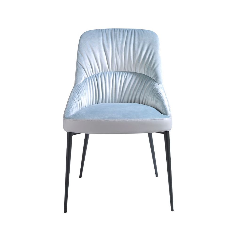 Chaises - Chaise tapissée en éco-cuir, tissu et pieds en acier noir - ANGEL CERDÁ