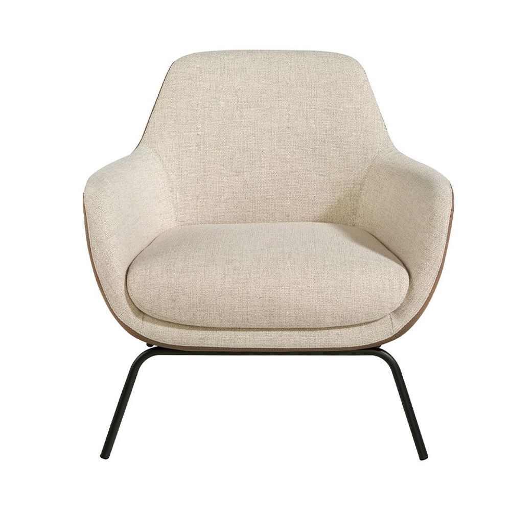 Armchairs - Armchair upholstered in fabric with leatherette backrest - ANGEL CERDÁ
