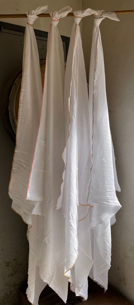 Bath towels - Beach towel, white pareo, 100% cotton gauze - ENSEMBLE