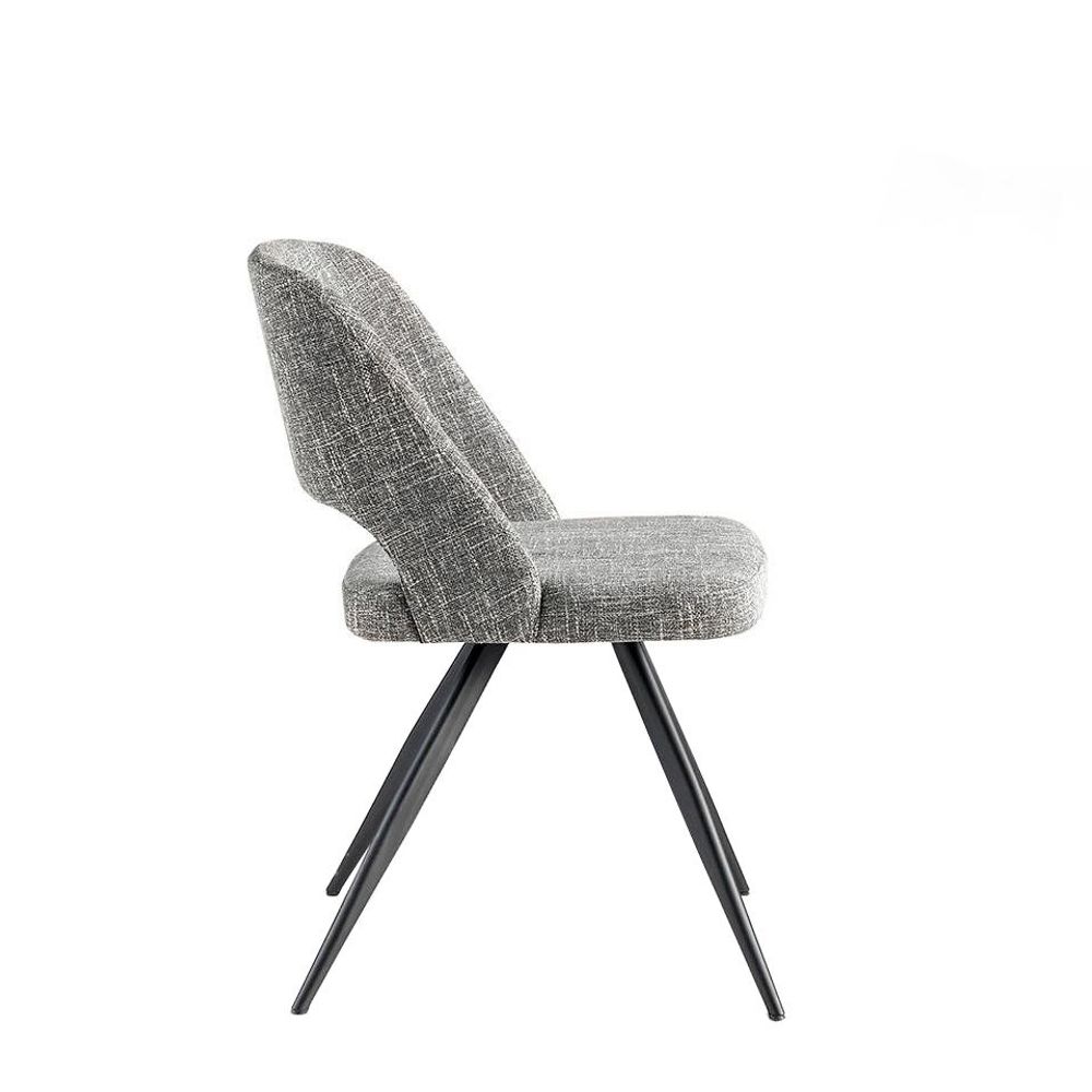 Chaises - Chaise de salle à manger rembourrée en tissu gris - ANGEL CERDÁ