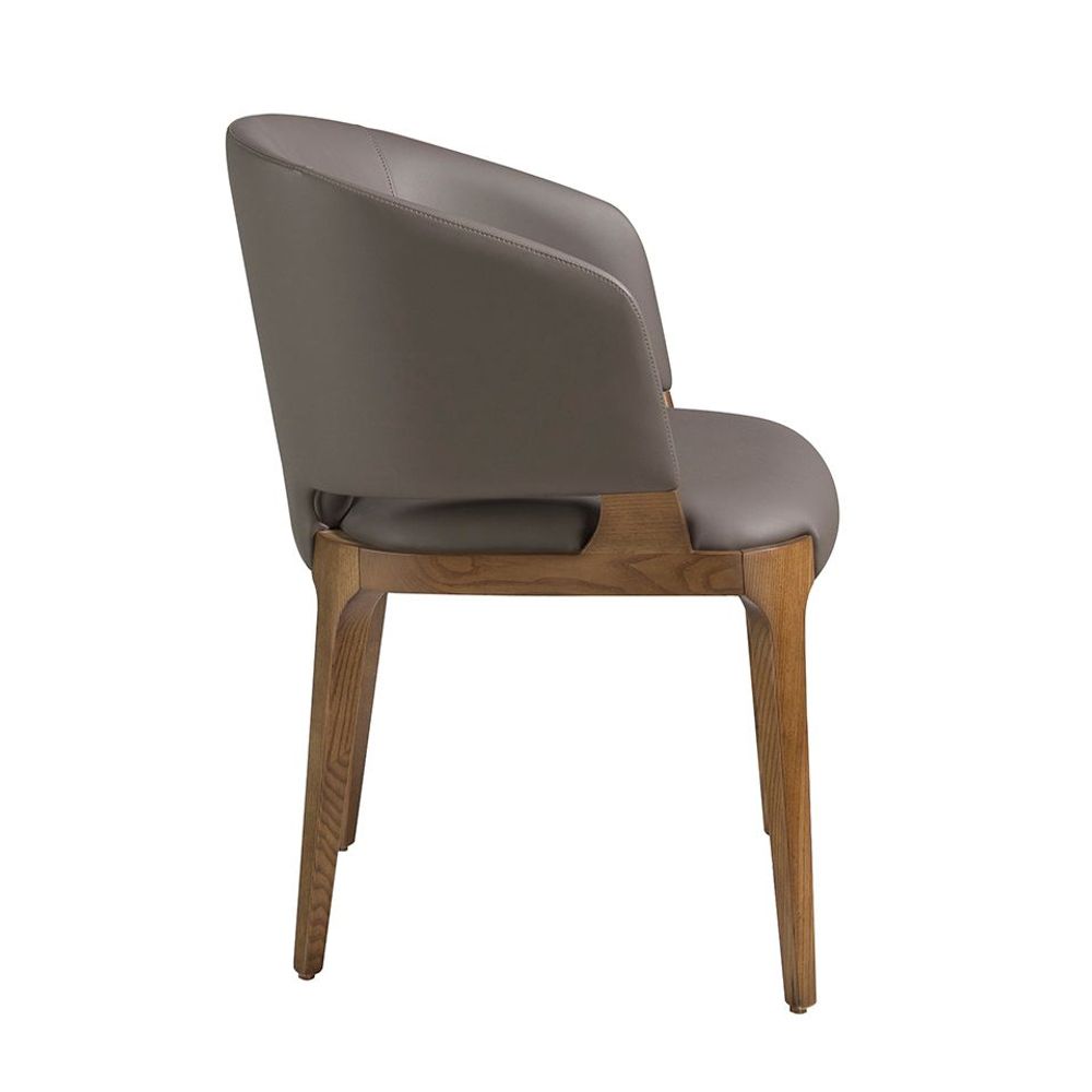 Chaises - Chaise de salle à manger tapissée en similicuir et cadre en frêne couleur noyer - ANGEL CERDÁ