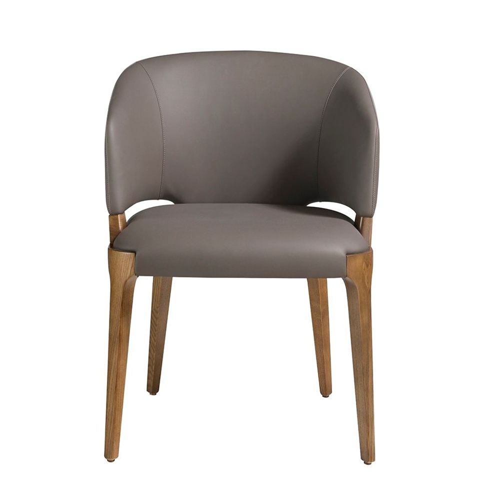 Chaises - Chaise de salle à manger tapissée en similicuir et cadre en frêne couleur noyer - ANGEL CERDÁ