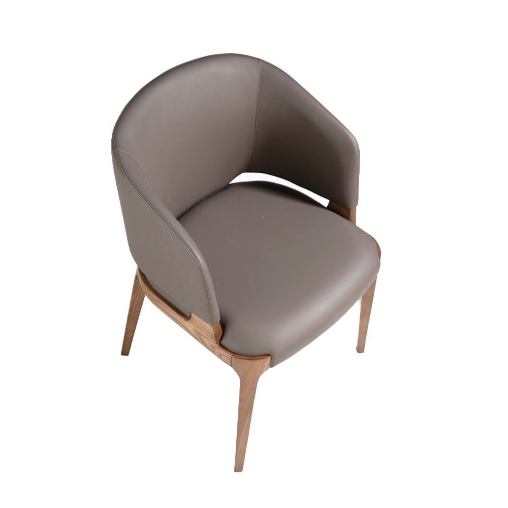 Chaises - Chaise de salle à manger tapissée en similicuir et cadre en frêne couleur noyer - ANGEL CERDÁ