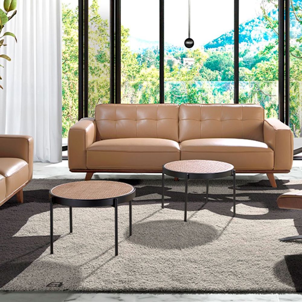Coffee tables - Round rattan coffee table - ANGEL CERDÁ