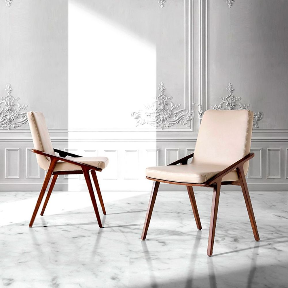 Chaises - Chaise de table à manger pieds noyer - ANGEL CERDÁ