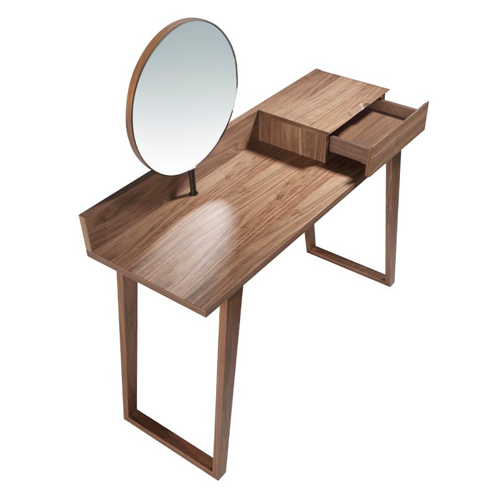 Autres tables - Coiffeuse en bois de noyer avec miroir - ANGEL CERDÁ