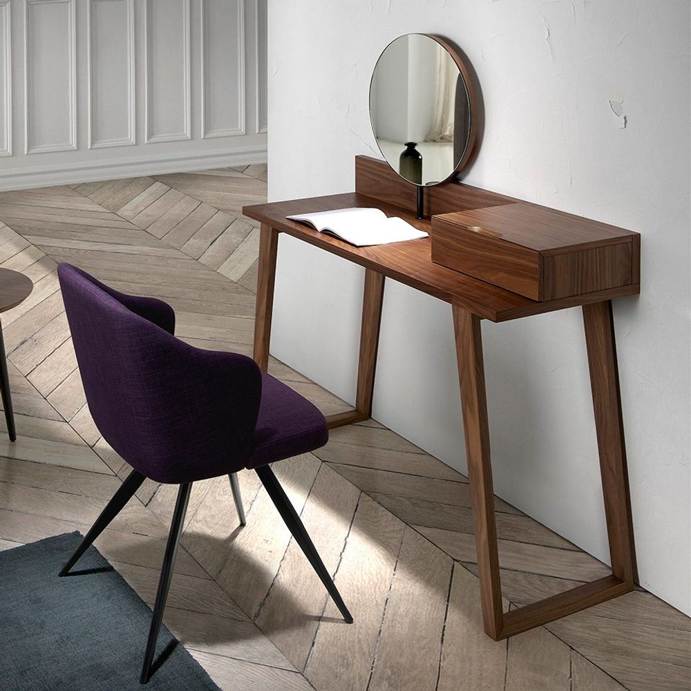 Autres tables - Coiffeuse en bois de noyer avec miroir - ANGEL CERDÁ