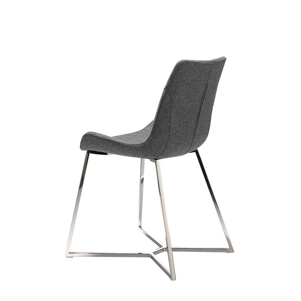 Chaises - Chaise de table à manger rembourrée en tissu gris - ANGEL CERDÁ