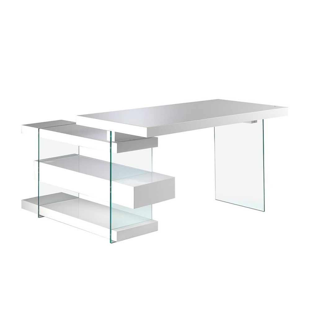 Mobilier et rangements pour bureau - Bureau blanc et verre - ANGEL CERDÁ
