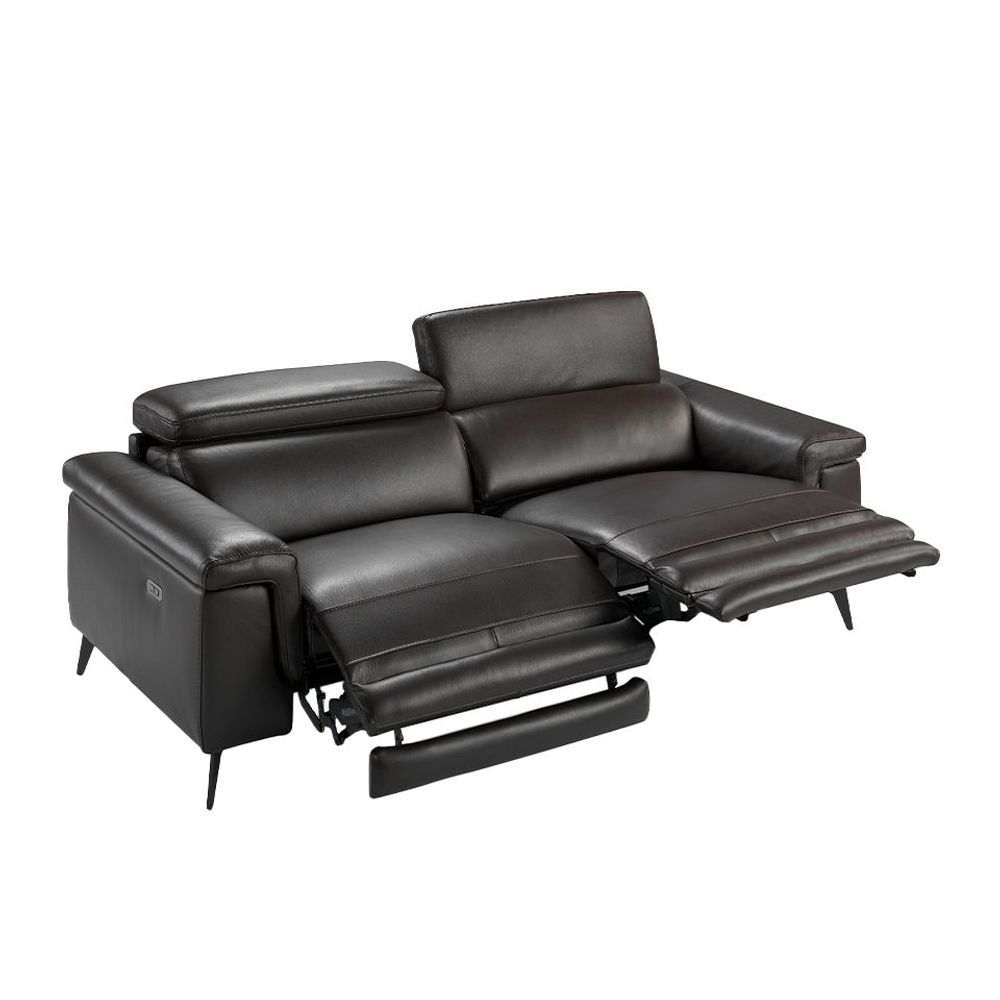 Sofas - 3-seater brown leather sofa relax mechanisms - ANGEL CERDÁ