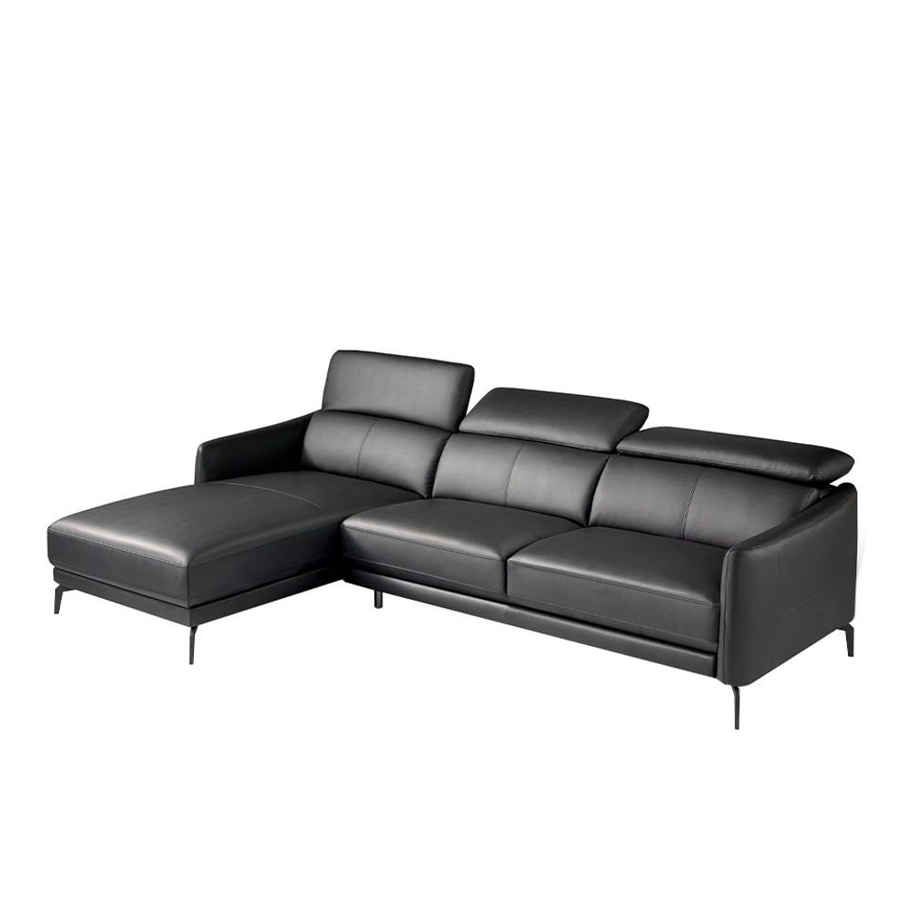 Sofas - Black cowhide chaise longue sofa - ANGEL CERDÁ