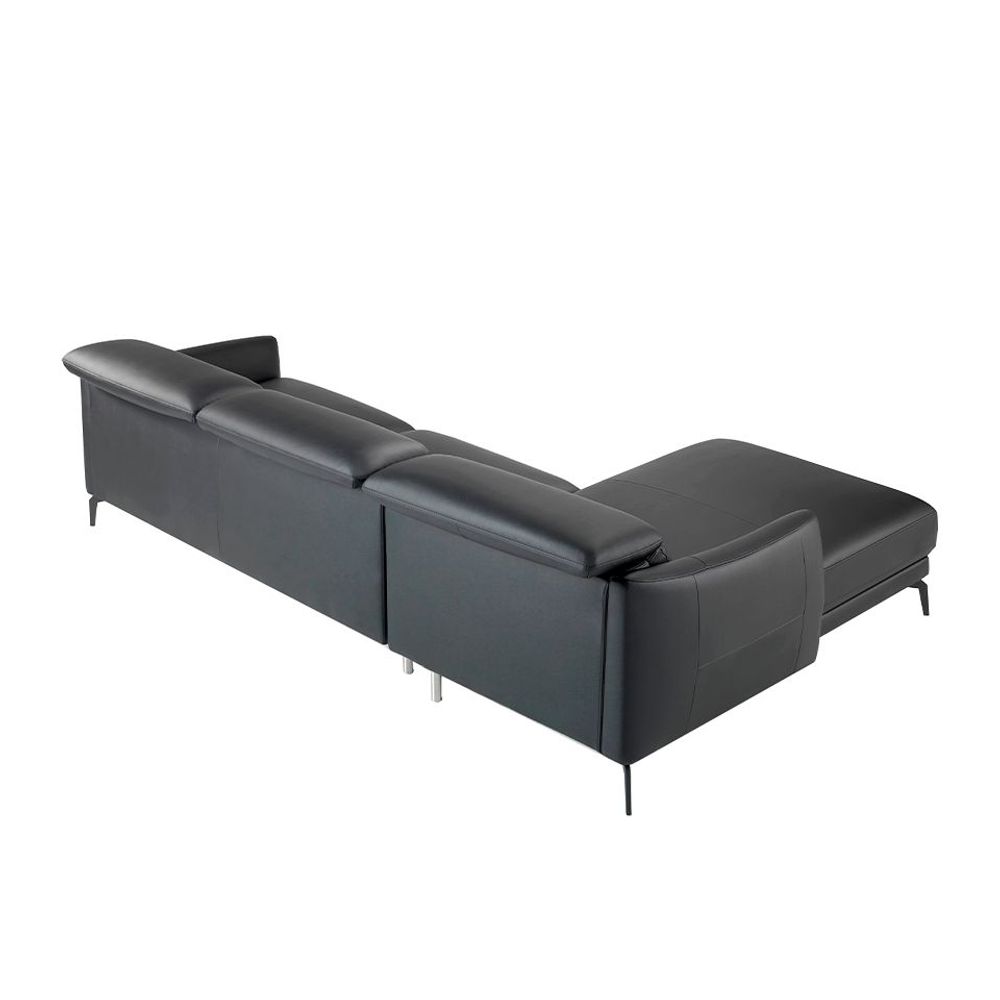 Sofas - Black cowhide chaise longue sofa - ANGEL CERDÁ