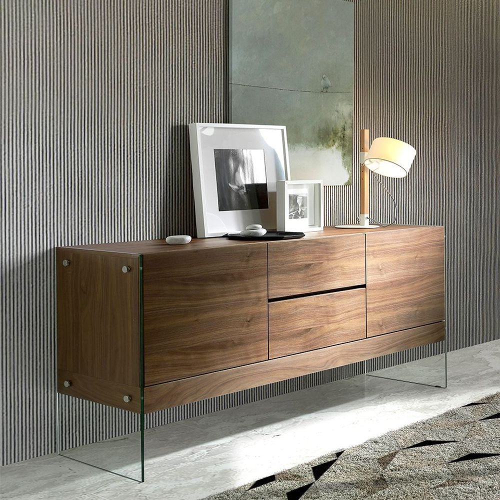 Sideboards - Walnut sideboard glass - ANGEL CERDÁ