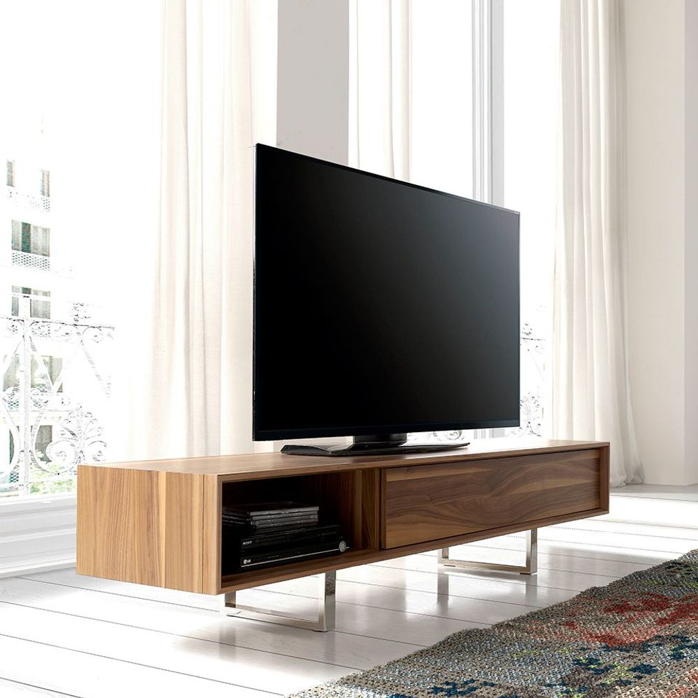 Sideboards - Walnut TV cabinet with steel legs - ANGEL CERDÁ