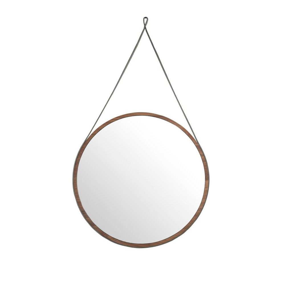 Miroirs - Miroir suspendu rond en ruban de cuir - ANGEL CERDÁ