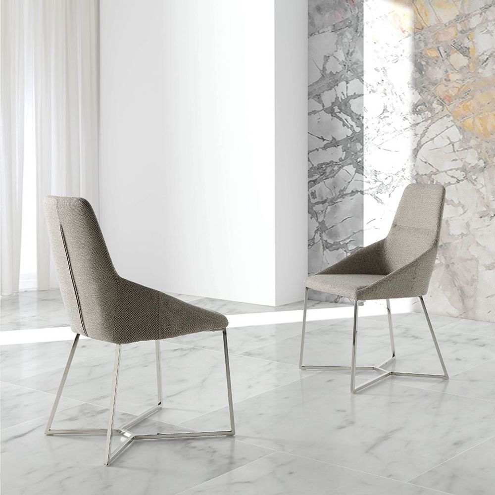 Chaises - Chaise de table à manger rembourrée en tissu - ANGEL CERDÁ