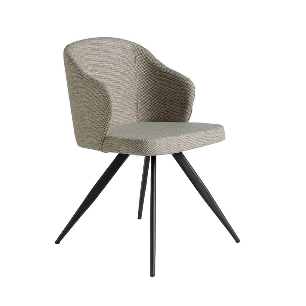 Chaises - Chaise de table à manger rembourrée en tissu gris - ANGEL CERDÁ