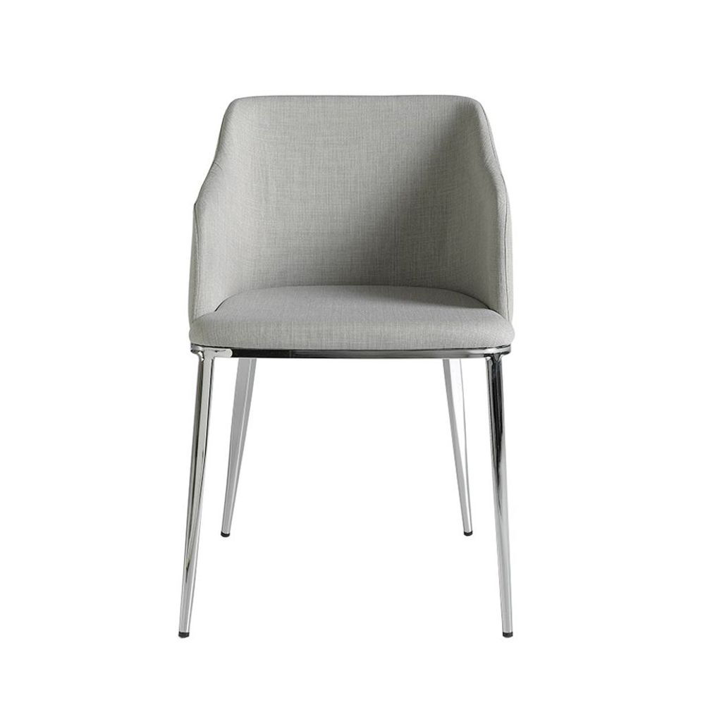 Chaises - Chaise de table à manger rembourrée en tissu gris - ANGEL CERDÁ