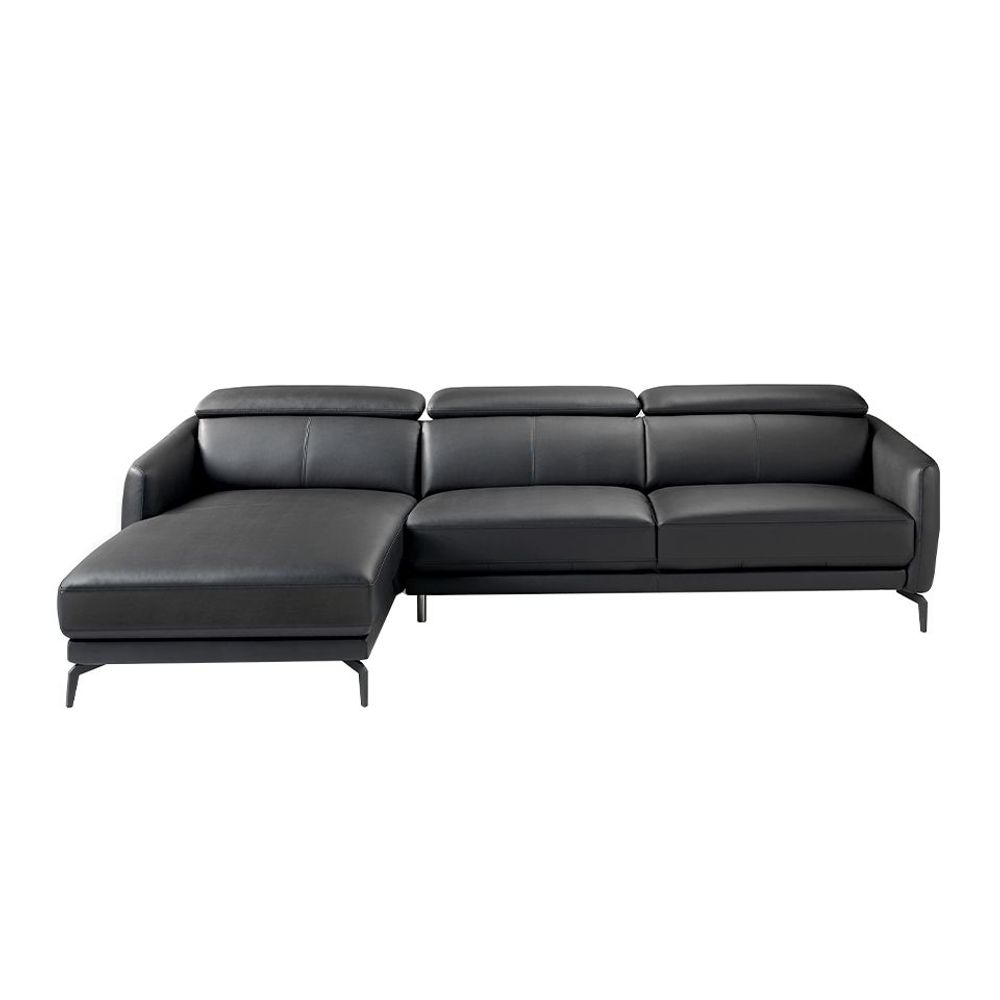 Sofas - Black cowhide chaise longue sofa - ANGEL CERDÁ