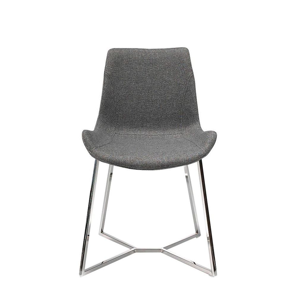 Chaises - Chaise de table à manger rembourrée en tissu gris - ANGEL CERDÁ
