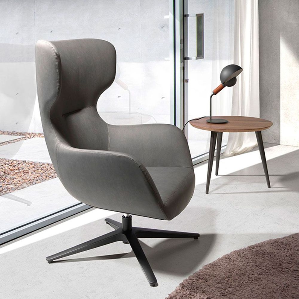Fauteuils - Fauteuil pivotant en acier noir - ANGEL CERDÁ