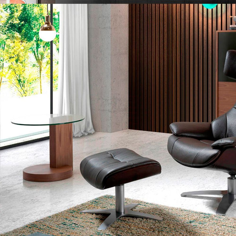Ottomans - Upholstered swivel ottoman upholstered cowhide leather - ANGEL CERDÁ