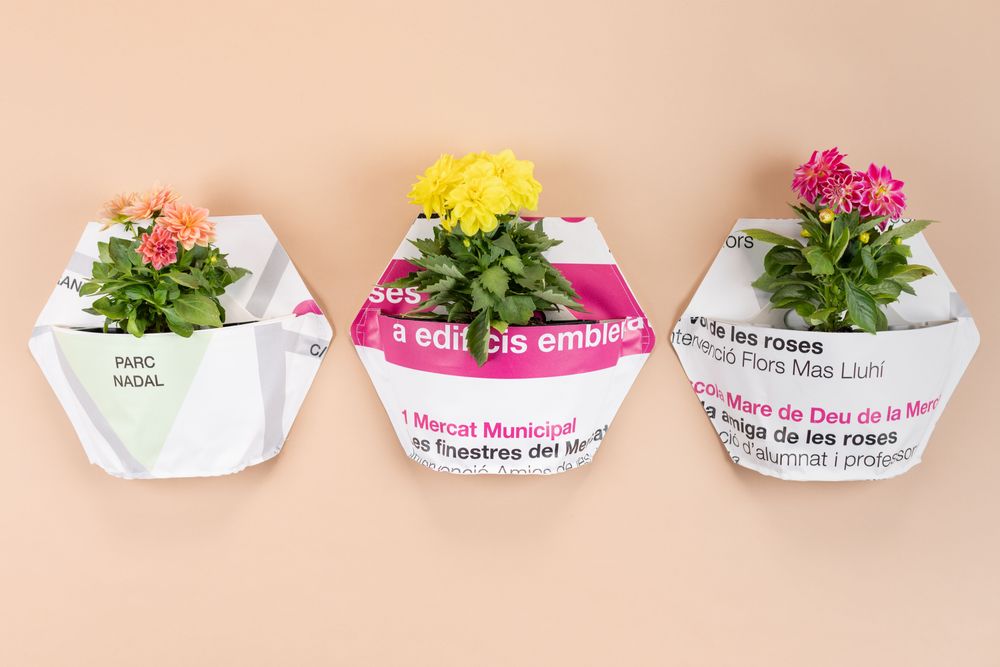 Vases - Wall Planters made from Reused Banners - CITYSENS