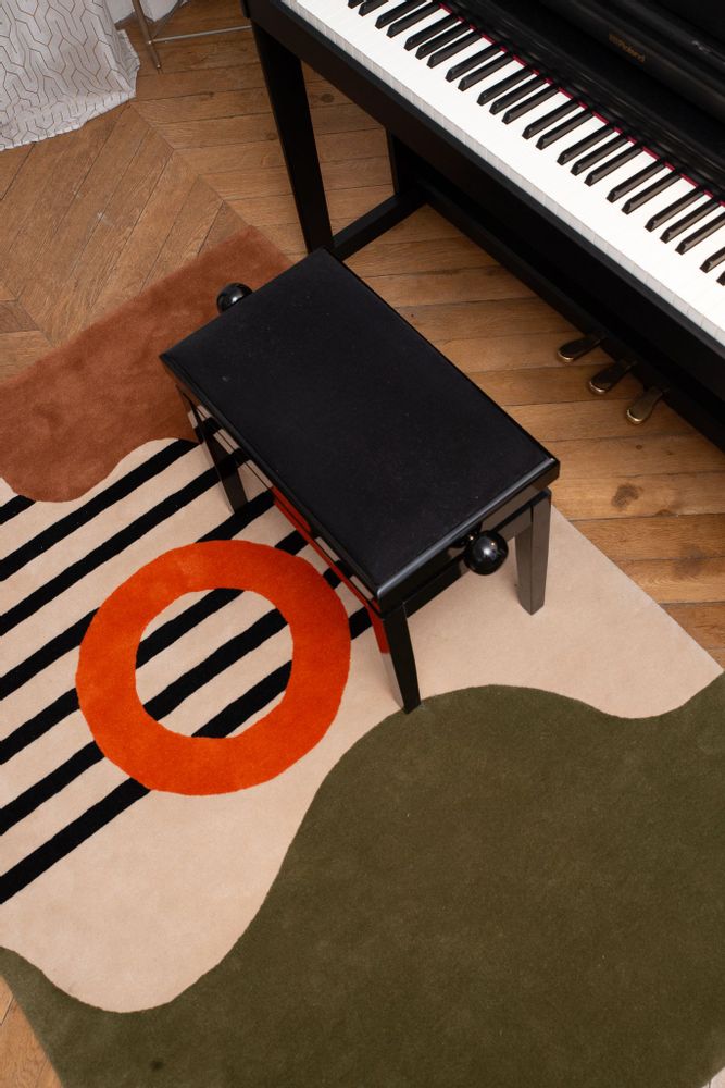 Tapis design - Tapis Orange Twist en Laine Tufté - COLORTHERAPIS