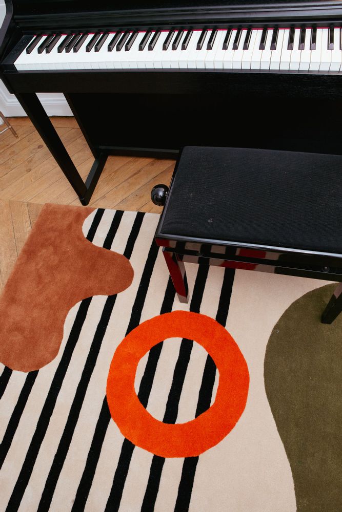 Tapis design - Tapis Orange Twist en Laine Tufté - COLORTHERAPIS