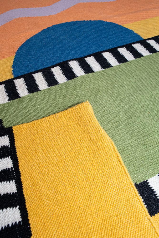 Tapis design - Tapis Full Moon en Laine Tissé à Plat - COLORTHERAPIS
