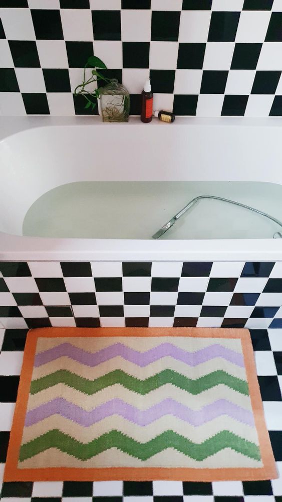 Design carpets - Tapis de Bain Pastel Waves en Coton - COLORTHERAPIS