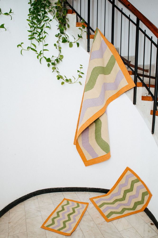 Design carpets - Tapis de Bain Pastel Waves en Coton - COLORTHERAPIS