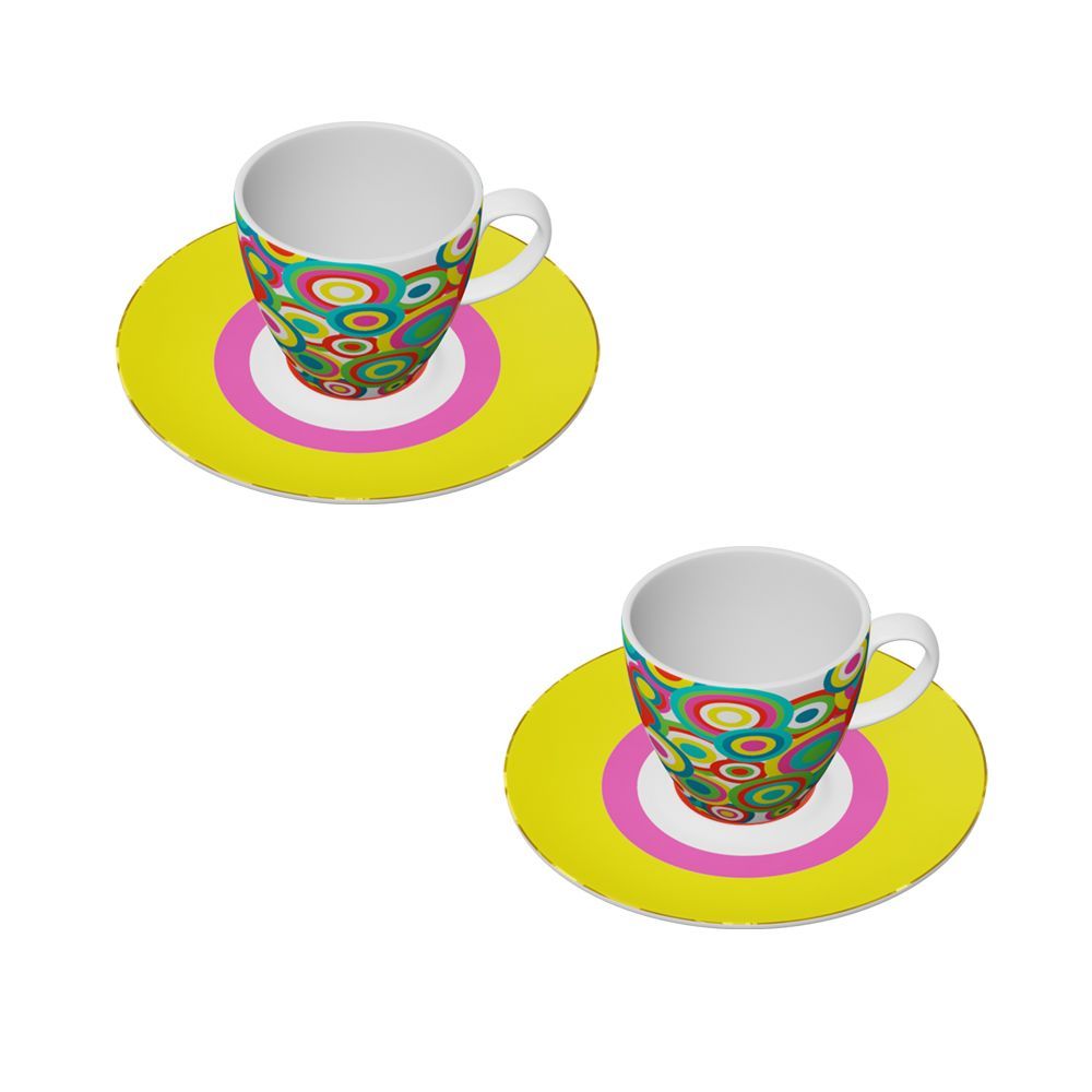 Everyday plates - Set of 2 - Coffee Cups and Saucers Set – Rainbow - HOME BY KRISTY