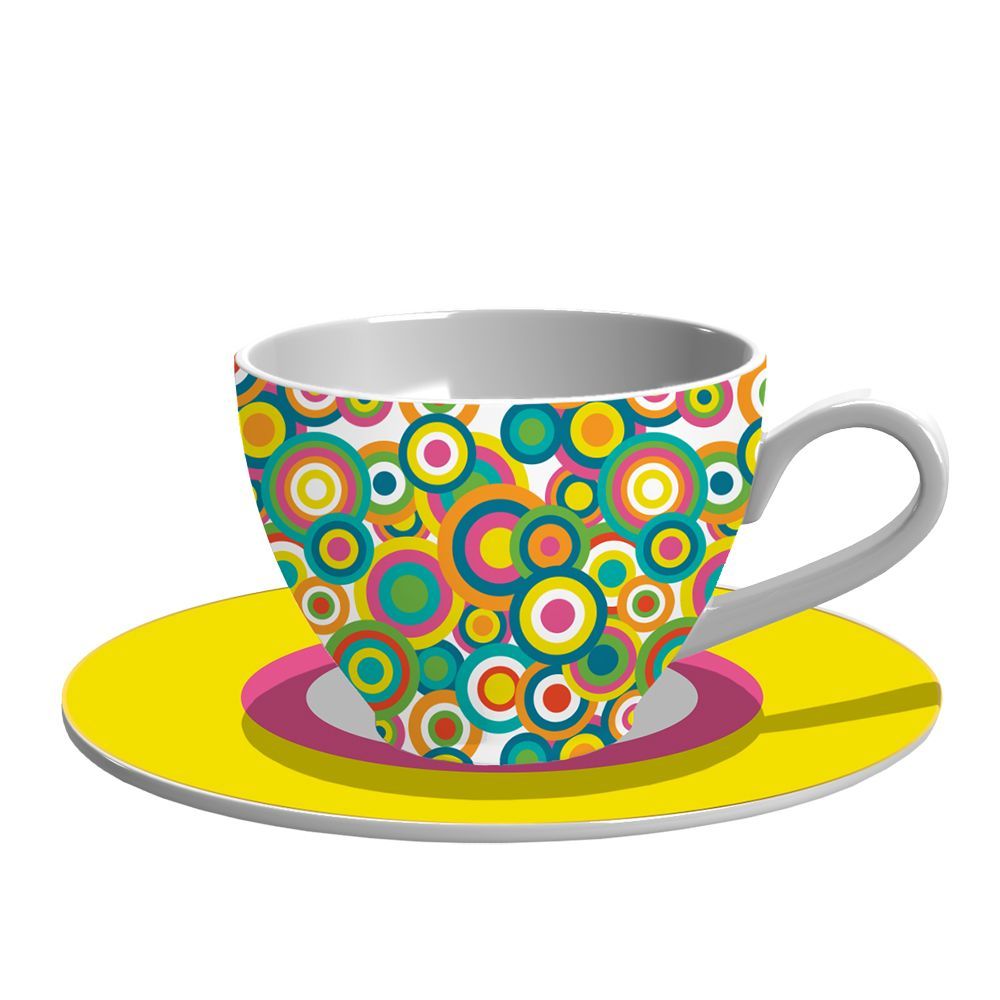 Everyday plates - Set of 2 - Tea Cup and Saucer Set — Rainbow - HOME BY KRISTY