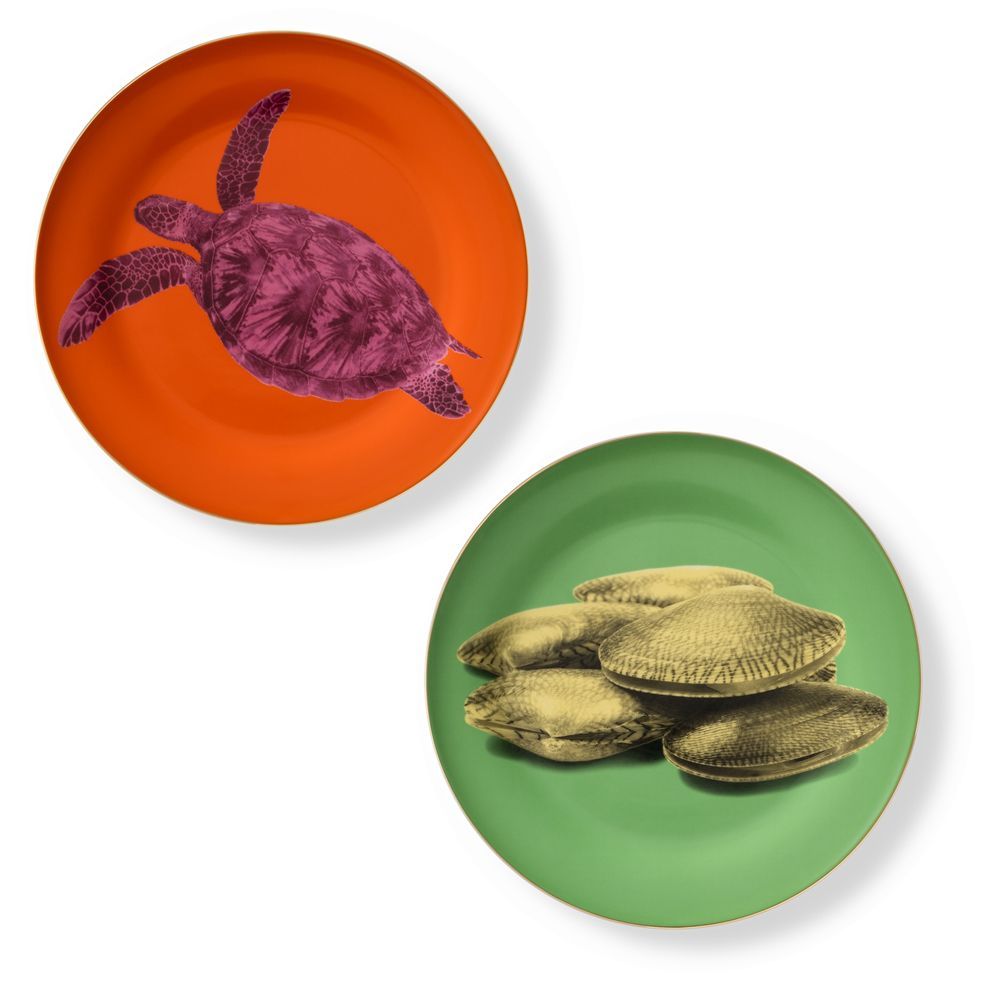 Assiettes au quotidien - Set de 2 - Jeu de Plats de Présentation Bicolore - HOME BY KRISTY