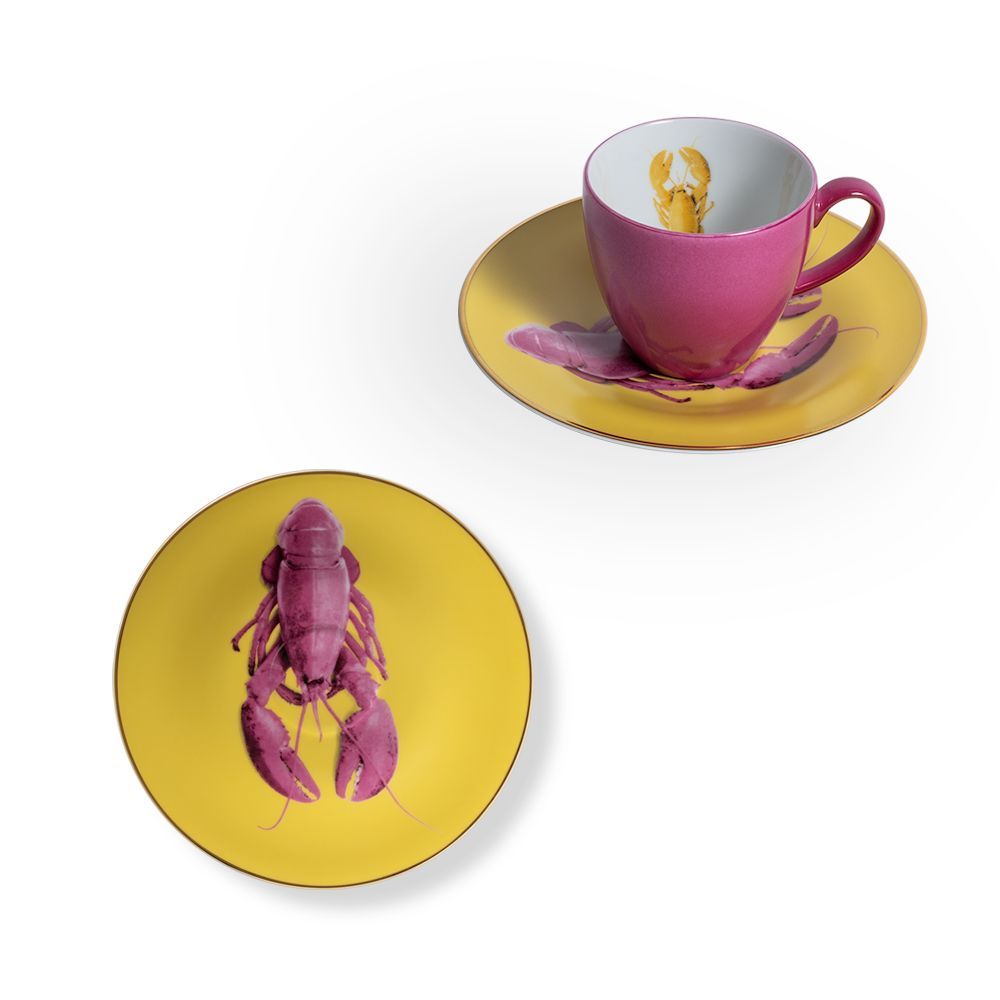 Mugs - Set of 2 - Coffee Cups and Saucers Set Bi-Color - HOME BY KRISTY