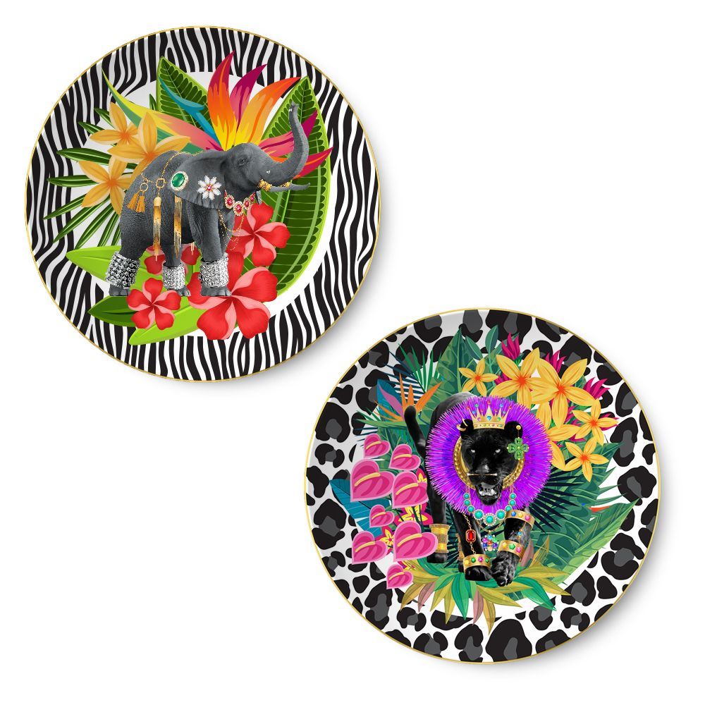 Everyday plates - Set of 2 - Presentation Plates Set Bijoux Animals - HOME BY KRISTY