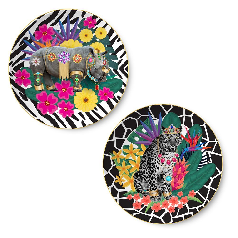 Everyday plates - Set of 2 - Presentation Plates Set Bijoux Animals - HOME BY KRISTY