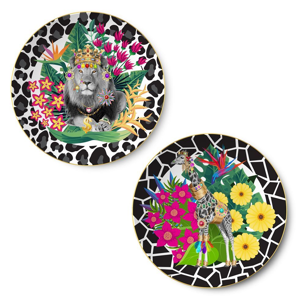 Everyday plates - Set of 2 - Presentation Plates Set Bijoux Animals - HOME BY KRISTY