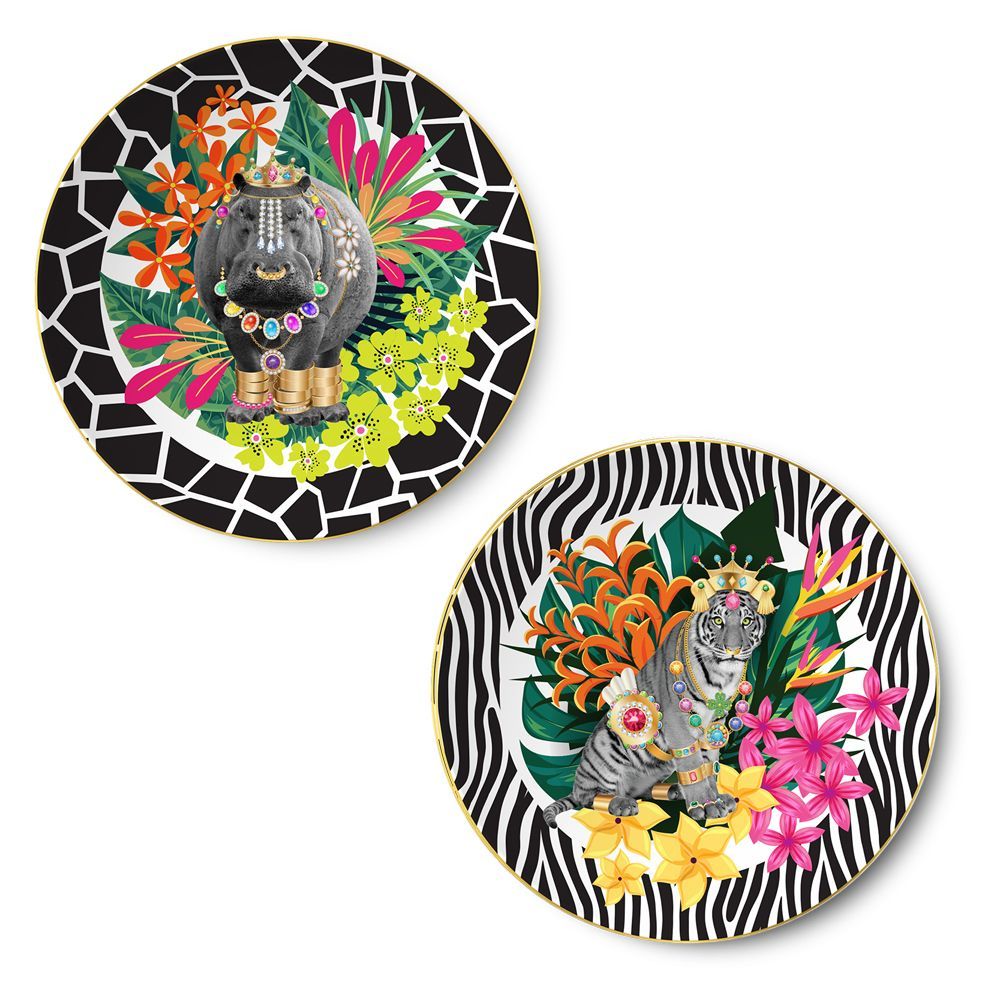 Everyday plates - Set of 2 - Presentation Plates Set Bijoux Animals - HOME BY KRISTY