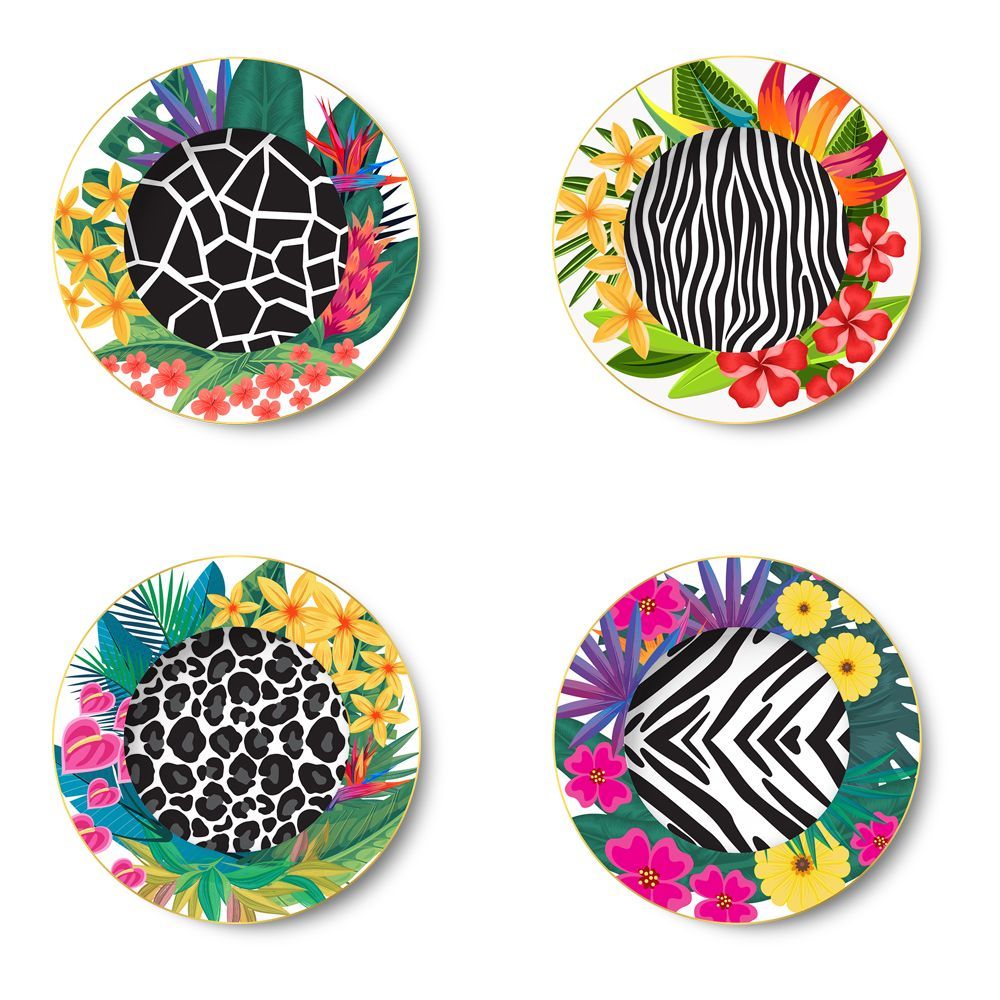 Everyday plates - Set of 4 - Dinner Plates Set Bijoux Animals - HOME BY KRISTY