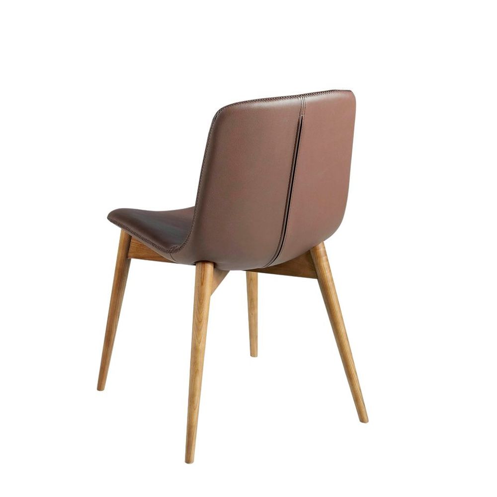 Chairs - Upholstered brown leatherette Dining table chair - ANGEL CERDÁ