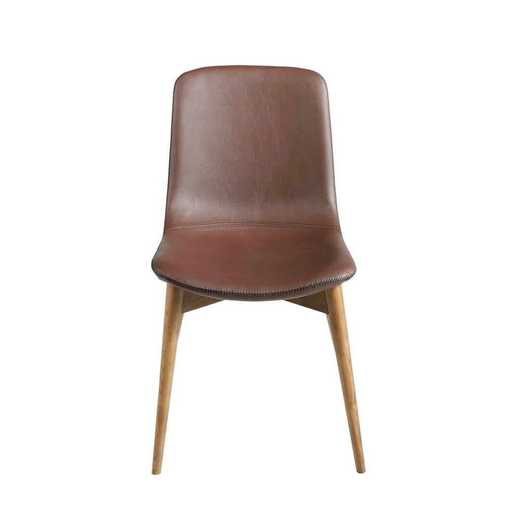 Chairs - Upholstered brown leatherette Dining table chair - ANGEL CERDÁ