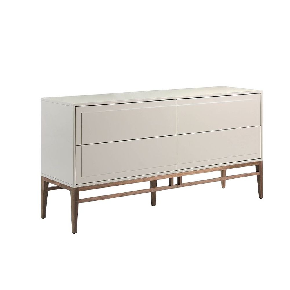 Sideboards - Gray sideboard with walnut legs - ANGEL CERDÁ