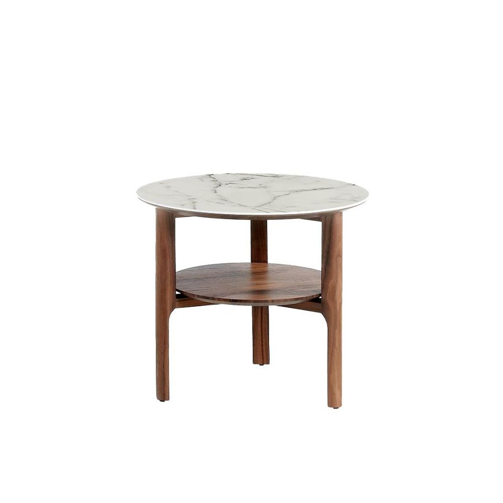 Coffee tables - Fiberglass corner table with marble effect - ANGEL CERDÁ