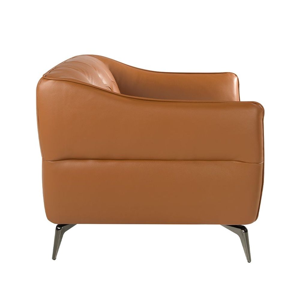 Fauteuils - Fauteuil tapissé en cuir marron capitonné - ANGEL CERDÁ