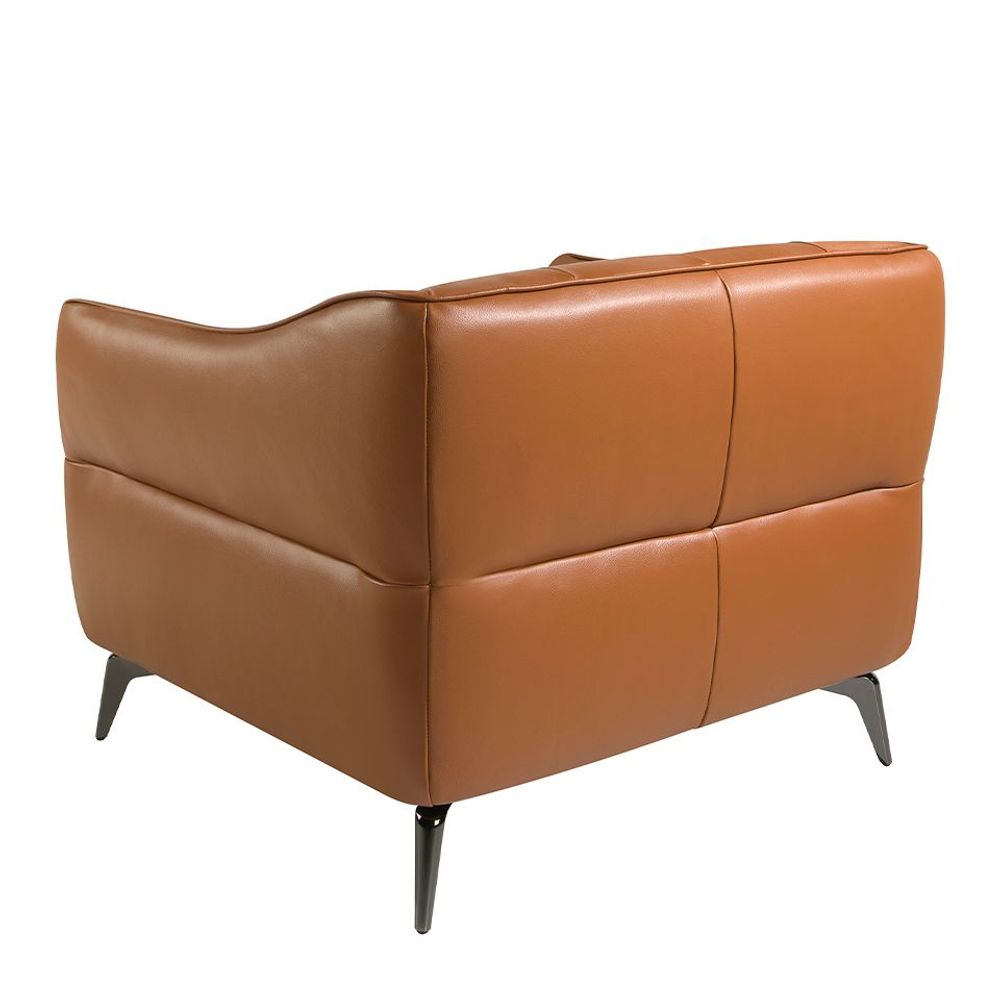 Fauteuils - Fauteuil tapissé en cuir marron capitonné - ANGEL CERDÁ