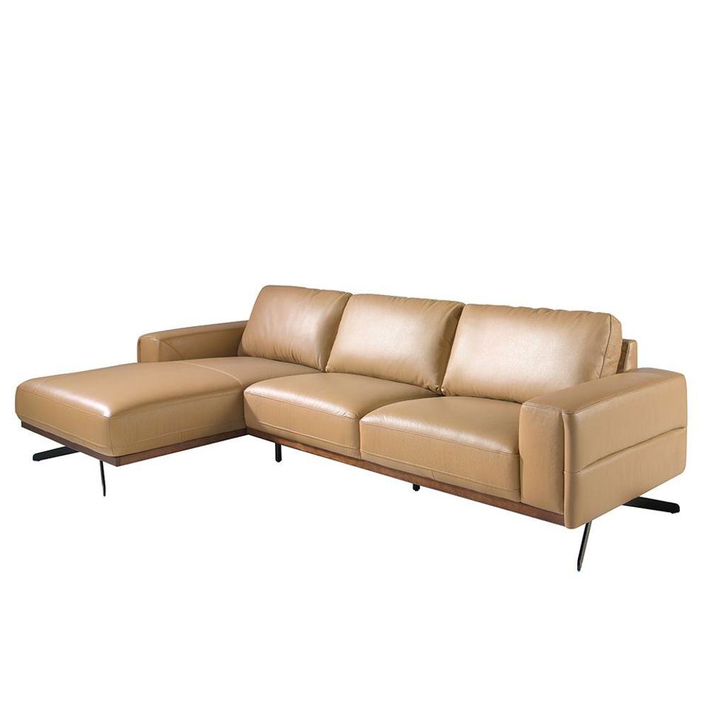 Canapés - Canapé chaise longue (L) en cuir Arena couleur - ANGEL CERDÁ