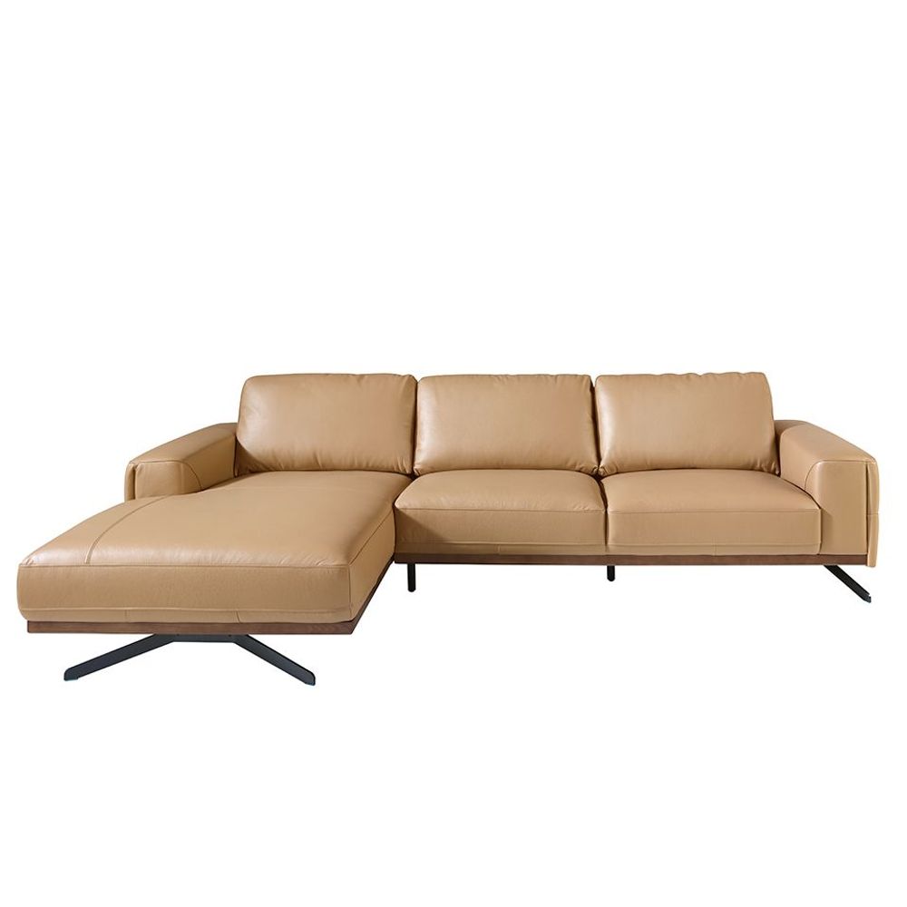Canapés - Canapé chaise longue (L) en cuir Arena couleur - ANGEL CERDÁ