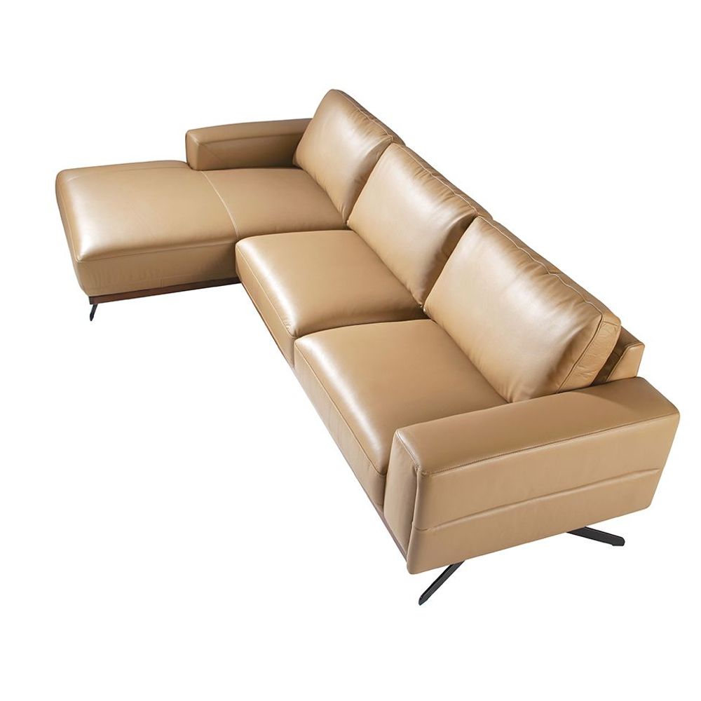 Canapés - Canapé chaise longue (L) en cuir Arena couleur - ANGEL CERDÁ